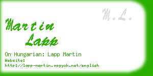 martin lapp business card